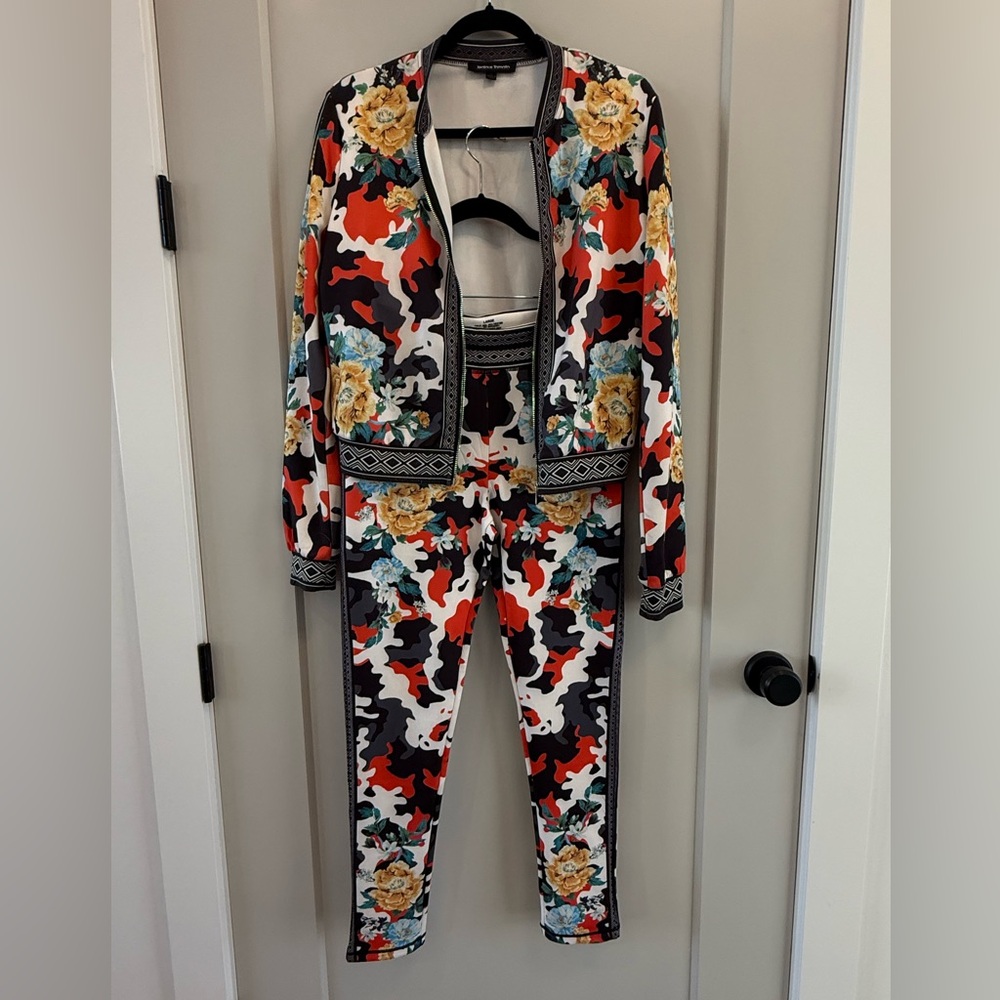 Jealous Tomato Track Pant Legging with Zip-Up Jacket Set q
